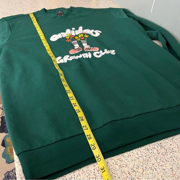 adidas Eco Growth Club Icon Graphic Crewneck Sweatshirt Green Women's Size L - Picture 8 of 8
